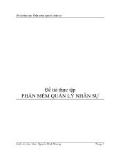 Đề tài Thực tập: Phần mềm quản lý nhân sự