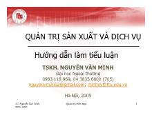 Hướng dẫn làm tiểu luận môn quản trị sản xuất và dịch vụ