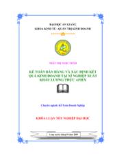 Khóa luận Kế toán bán hàng và xác định kết quả kinh doanh tại xí nghiệp xuất khẩu lương thực AFIEX