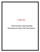 Luận văn Phân tích thực trạng hoạt động Marketing tại Công ty Mai Linh Express