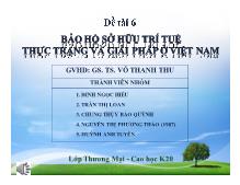 Thảo luận Bảo hộ sở hữu trí tuệ thực trạng và giải pháp ở Việt Nam