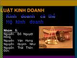 Thảo luận Kinh doanh cá thể vàHộ kinh doanh