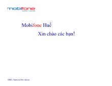 Thảo luận Kinh nghiệm kinh doanh của Chi nhánh Mobifone Huế