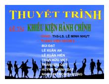 Thuyết trình Khiếu kiện hành chính