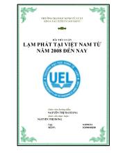 Tiểu luận Bài lạm phát tại Việt Nam từ năm 2008 đến nay