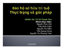 Tiểu luận Bảo hộ sở hữu trí tuệ- Thực trạng và giải pháp