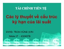 Tiểu luận Các lý thuyết về cấu trúc kỳ hạn của lãi suất