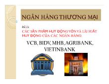 Tiểu luận Các sản phẩm huy động vốn và lãi suất huy động của các ngân hàng: vcb, bidv, mhb, agribank, vietinbank