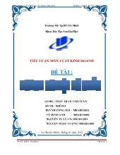 Tiểu luận Các vấn đề khái quát đến việc thành lập, tổ chức họat động và giải thể phá sản của doanh nghiệp tư nhân