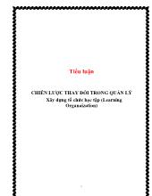 Tiểu luận Chiến lược thay đổi trong quản lý xây dựng tổ chức học tập (learning organaization)