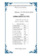 Tiểu luận Chính sách cổ tức