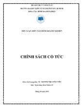 Tiểu luận Chính sách cổ tức