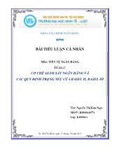 Tiểu luận Cơ chế giám sát ngân hàng và các quy định trọng yếu của basel II, basel III