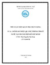 Tiểu luận Đánh giá hiệu quả hệ thống thoát nước tại thành phố Hồ Chí Minh