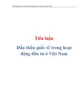 Tiểu luận Đấu thầu quốc tế trong hoạt động đầu tư ở Việt Nam