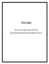 Tiểu luận Kỹ năng của Luật sư trong việc hỗ trợ khách hàng khởi kiện tranh chấp thừa kế ra tòa án