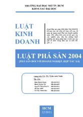 Tiểu luận Luật phá sản 2004 [phá sản đối với doanh nghiệp, hợp tác xã]
