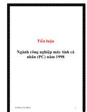 Tiểu luận Ngành công nghiệp máy tính cá nhân (PC) năm 1998