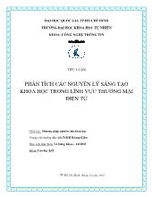 Tiểu luận Phân tích các nguyên lý sáng tạo khoa học trong lĩnh vực thương mại điện tử