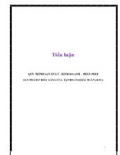Tiểu luận Quy trình sản xuất – kinh doanh – phân phối sản phẩm chiếu sáng của tập đoàn khải toàn (ktg)