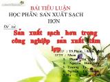 Tiểu luận Sản xuất sạch hơn trong công nghiệp sản xuất tấm lợp