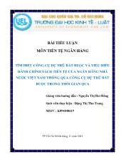 Tiểu luận Tìm hiểu công cụ dự trữ bắt buộc và việc điều hành chính sách tiền tệ của ngân hàng nhà nước Việt Nam thông qua công cụ dự trữ bắt buộc trong thời gian qua