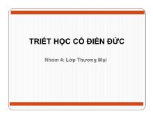 Tiểu luận Triết học cổ điển đức