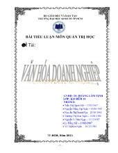 Tiểu luận Văn hóa doanh nghiệp- Hướng tiếp cận mới để phát triển doanh nghiệp