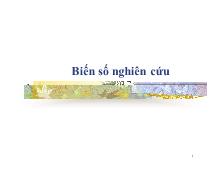 Bài giảng Biến số nghiên cứu