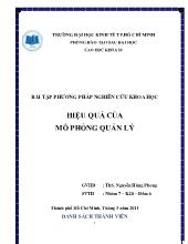 Bài tập nhóm Hiệu quả của mô phỏng quản lý