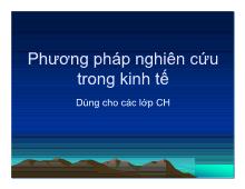 Bài thảo luận Phương pháp nghiên cứu trong kinh tế