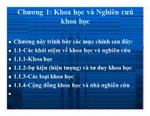 Bài thuyết trình Chương1: Khoa học và Nghiên cưú khoa học