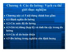 Bài thuyết trình Chương 4: Các đo lường: Vạch ra thế giới thực nghiệm