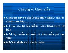 Bài thuyết trình Chương 6: Chọn mẫu