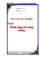 Báo cáo Bánh răng côn răng thẳng