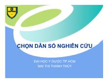 Chuyên đề Chọn dân số nghiên cứu