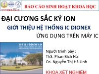 Chuyên đề Đại cương sắc ký ion giới thiệu hệ thống ic dionex ứng dụng trên máy ic