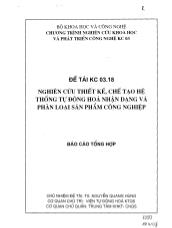 Đề tài Nghiên cứu thiết kế chế tạo hệ thống tự động hóa nhận dạng và phân loại sản phẩm công nghiệp