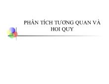 Đề tài Phân tích tương quan và hồi quy