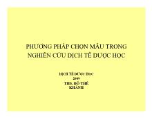 Đề tài Phương pháp chọn mẫu trong nghiên cứu dịch tễ dược học