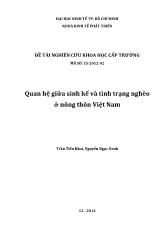 Đề tài Quan hệ giữa sinh kế và tình trạng nghèo ở nông thôn Việt Nam