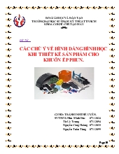 Đồ án Các chú ý về hình dáng hình học khi thiết kế sản phẩm cho khuôn ép phun