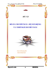 Đồ án Hệ dẫn động và thiết kế chi tiết máy