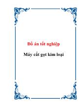 Đồ án Máy cắt gọt kim loại