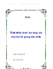 Đồ án Thiết kế bộ chỉnh lưu dùng cho máy hàn hồ quang một chiều