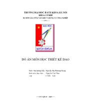 Đồ án Tính toán thiết kế dụng cụ cắt kim loại