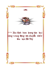 Đồ án Xác định hàm lượng kim loại nặng trong động vật nhuyễn thể ở khu vực Hồ Tây