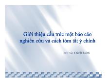 Giới thiệu cấu trúc một báo cáo nghiên cứu và cách tóm tắt ý chính