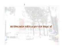 Hướng dẫn viết luận văn thạc sĩ
