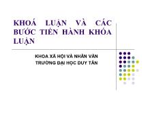 Khoá luận và các bước tiến hành khóa luận